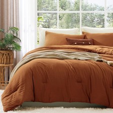 WRENSONGE King Size Comforter Set - 3 Pieces King 102" 90" , Burnt Orange
