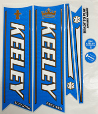 Keeley Superior Cricket Bat Stickers Self-Adhesive Gloss Blue/White/Gold New