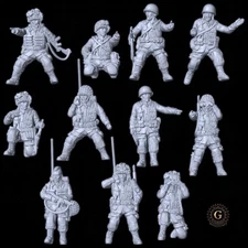 WW2 US Airborne HQ Set: 20mm and 28mm Wargame and Display Miniatures