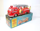 Line Mar Toys Japan Ladder Fire Engine In Original Box - Vintage WORKING RARE