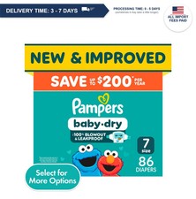 Baby Disposable Diapers Size 7 Ultra Absorbent Leak Protection 86 Count Pack