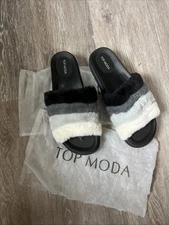 New Top Moda slides. With Furry Tops Size 10.