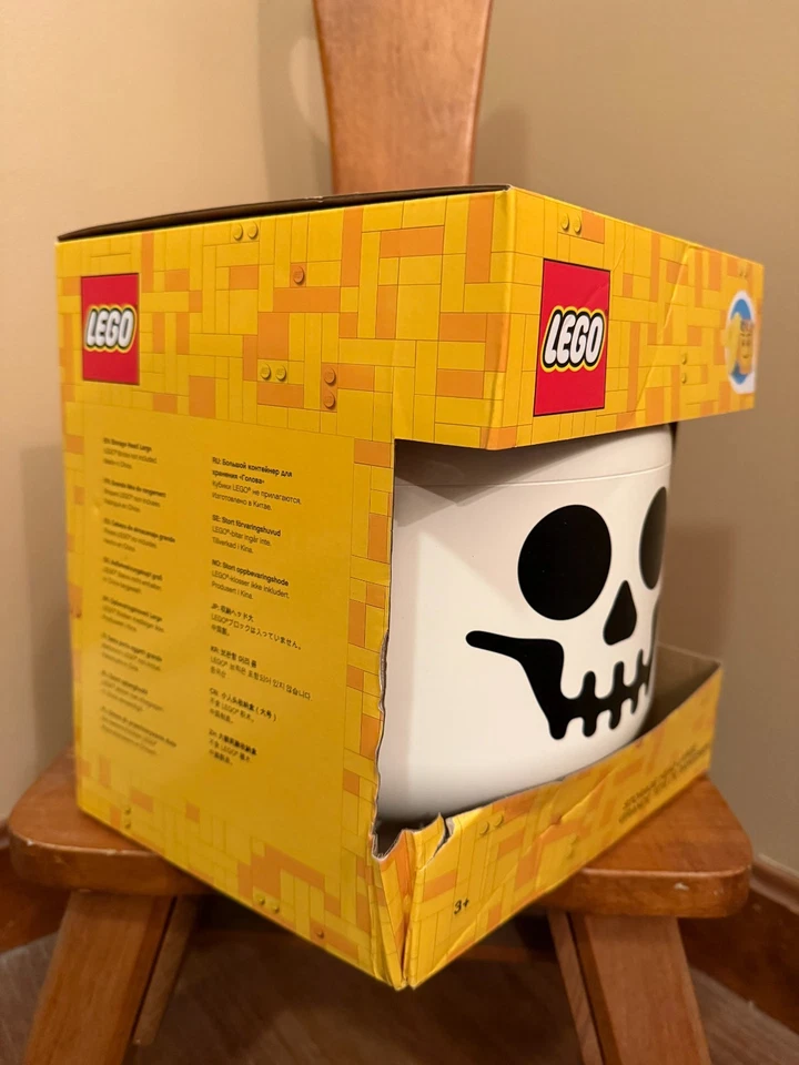 LEGO Cabezal de Almacenamiento Grande - Calavera Esqueleto (Blanco) • Exhibición de Halloween • Totalmente Nuevo Foto 3 de 4