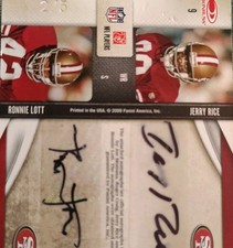 Panini National Treasures 2009 49er Super Bowl XXIII  Autographed Card Lott Rice