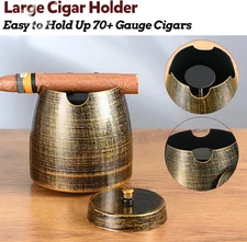 Cigar Ashtray with Lid for Outdoors Outside Patio Home Retro Decor,Large Hold...