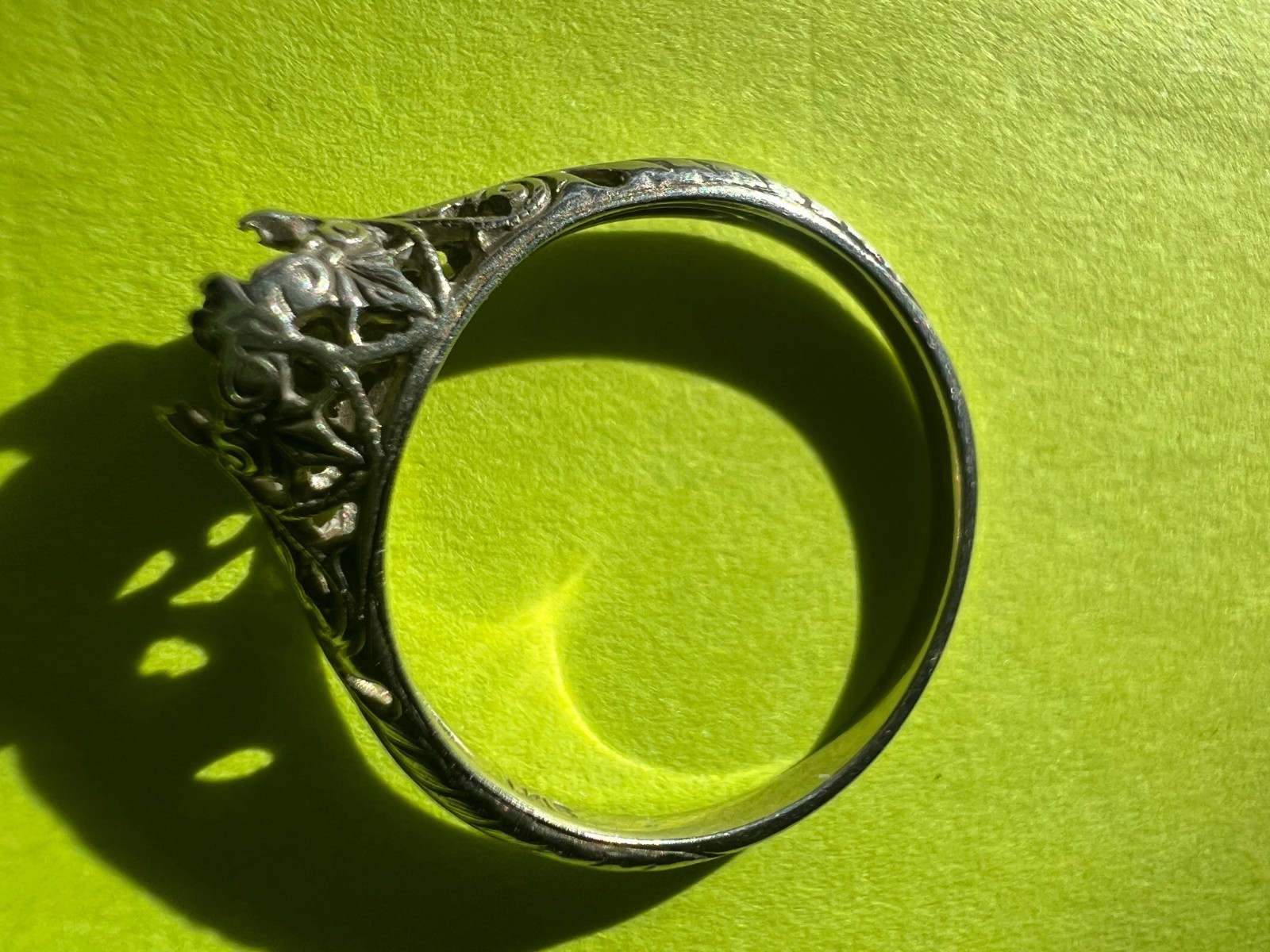 Antique 14k Solid Gold Ring Setting Empty - image 1