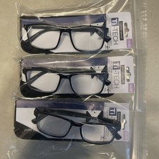"3 PAIR" Foster Grant TI200 BLK TI TECH 3.25 Reading READERS Glasses