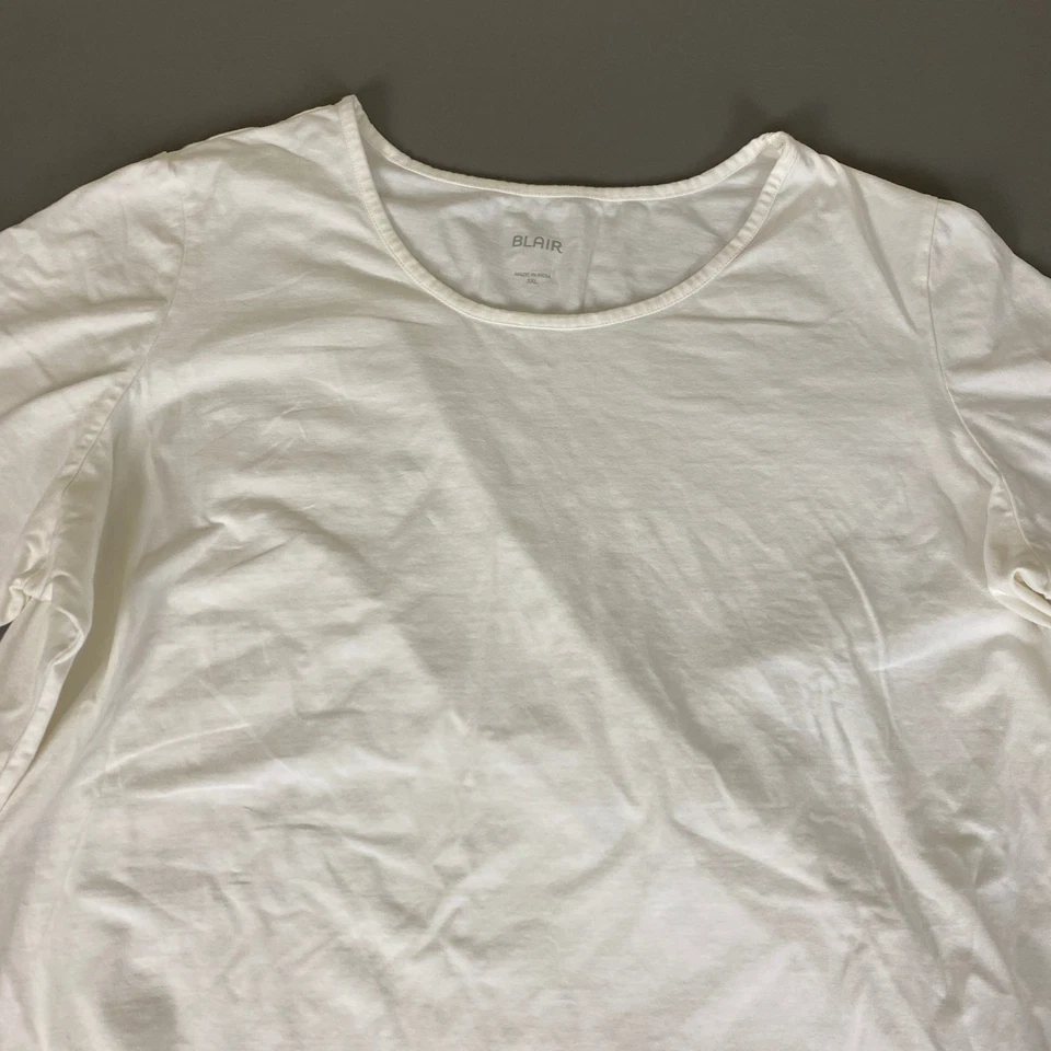Camiseta Top Blair Para Mujer Talla 3XL Blanca Mezcla Algodón Manga Corta Informal Foto 2 de 4