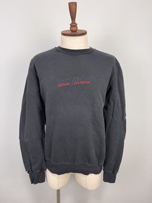 Diesel Denim Division Big Printed Logo Long Ripped Sleeve Cotton Sweatshirt Sz S