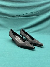 Vintage St. John Shoes Women s 7.5 Black Nicole Paillette Kelly 60 Italy 426
