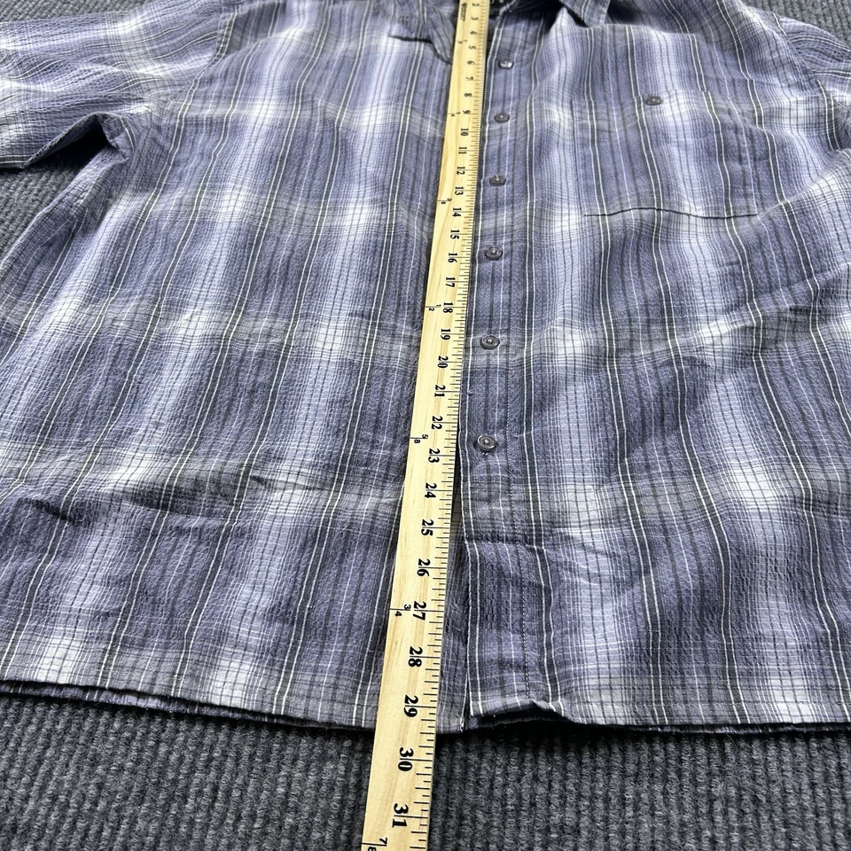 Bruno Mens XXL Short Sleeve Grey White Button Up Pocket Casual Shirt - Image 4 of 4