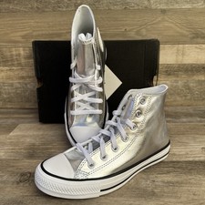 Converse Chuck Taylor All Star Hi Metallic Granite Silver A14875C US 7.5 WOMENS