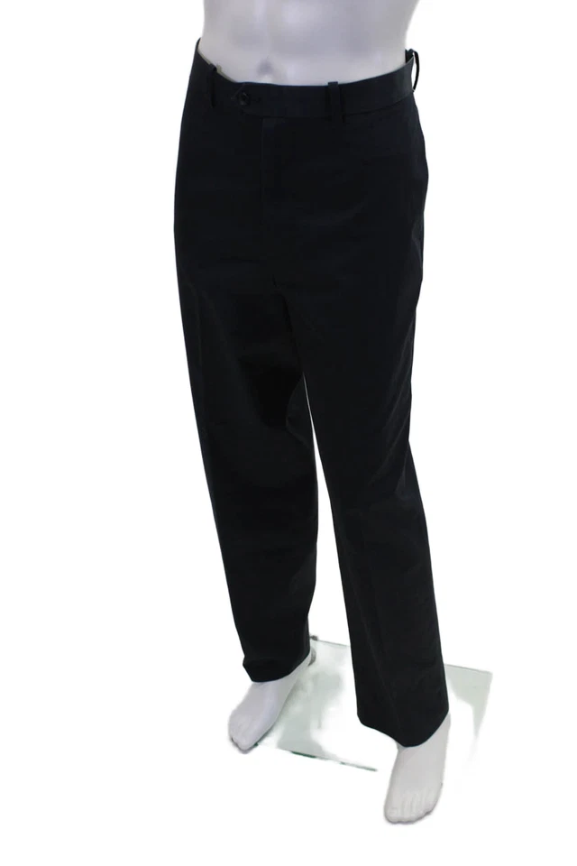 John W. Nordstrom 男式棉平底前拉链正装裤蓝色 36 码 — 第 2/4 张图片