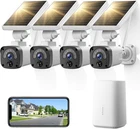 4PCS Solar Battery Camera 4MP 2K Outdoor WiFi Security Camera System Smart Home