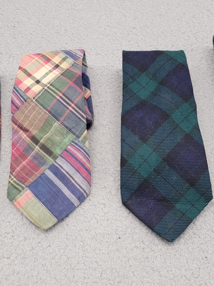 Lote de 5 corbatas vintage a cuadros escoceses algodón poliéster American Eagle Gallo y más Foto 3 de 4