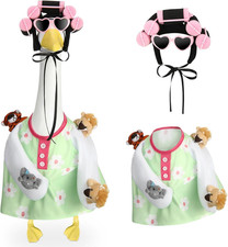 Porch Goose Statue Outfits Set Animal Plush Porch Goose Clothes with Wide Hat Co