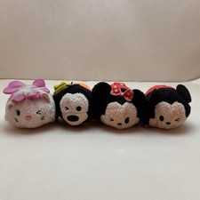 Disney Tsum Tsum Mini Plush Lot of 4 Expressions Mickey Minnie Goofy Marie wink