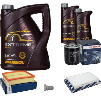 BOSCH Inspektionspaket 7 L MANNOL Extreme 5W-40 für Audi A6 2.4 2.8 quattro