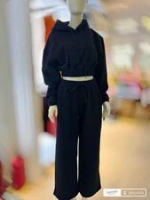 Zara sweatsuit set, wide leg pants with hoodie size XS