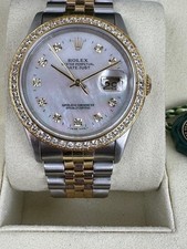 ROLEX  36MM  DATEJUST 18K AND  STEEL  BOX AND CERTIFICATES 16233