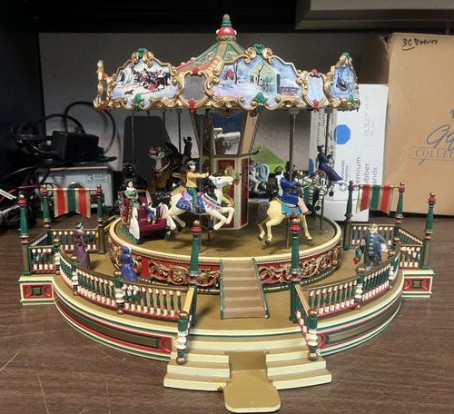 VTG 1997 Mr. Christmas Holiday Around The Carousel Animated Musical