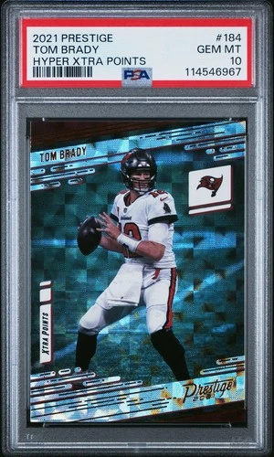 2021 Panini Prestige Tom Brady Xtra Points Hyper #184 PSA 10