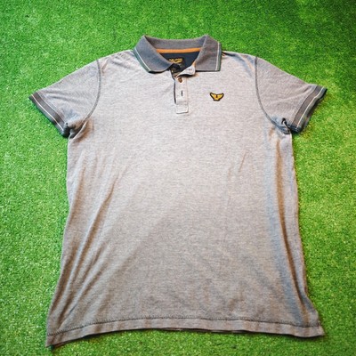 Pme Legend Poloshirt Herren Large grau Kragen Baumwolle Pullover klassisch lä...