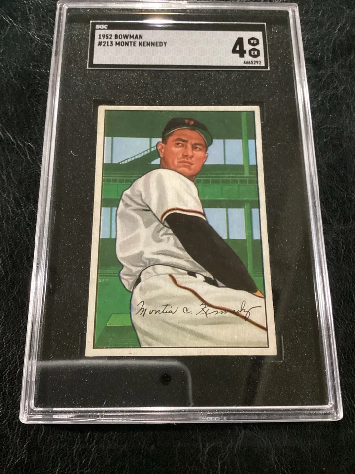 1952 Bowman MONTY KENNEDY #213 N.Y. Giants SGC 4 Low Pop Baseball Card Set Break - Image 3 of 4