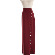 Maison Rabih Kayrouz NWT Crystal-Embellished Maxi Skirt 38 US 6 Madere Burgundy