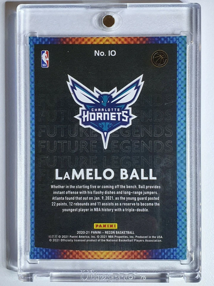 2020 Recon Lamelo Ball Rookie #10 RED Holo /199 Future Legends - Ready to Grade - Image 3 of 3