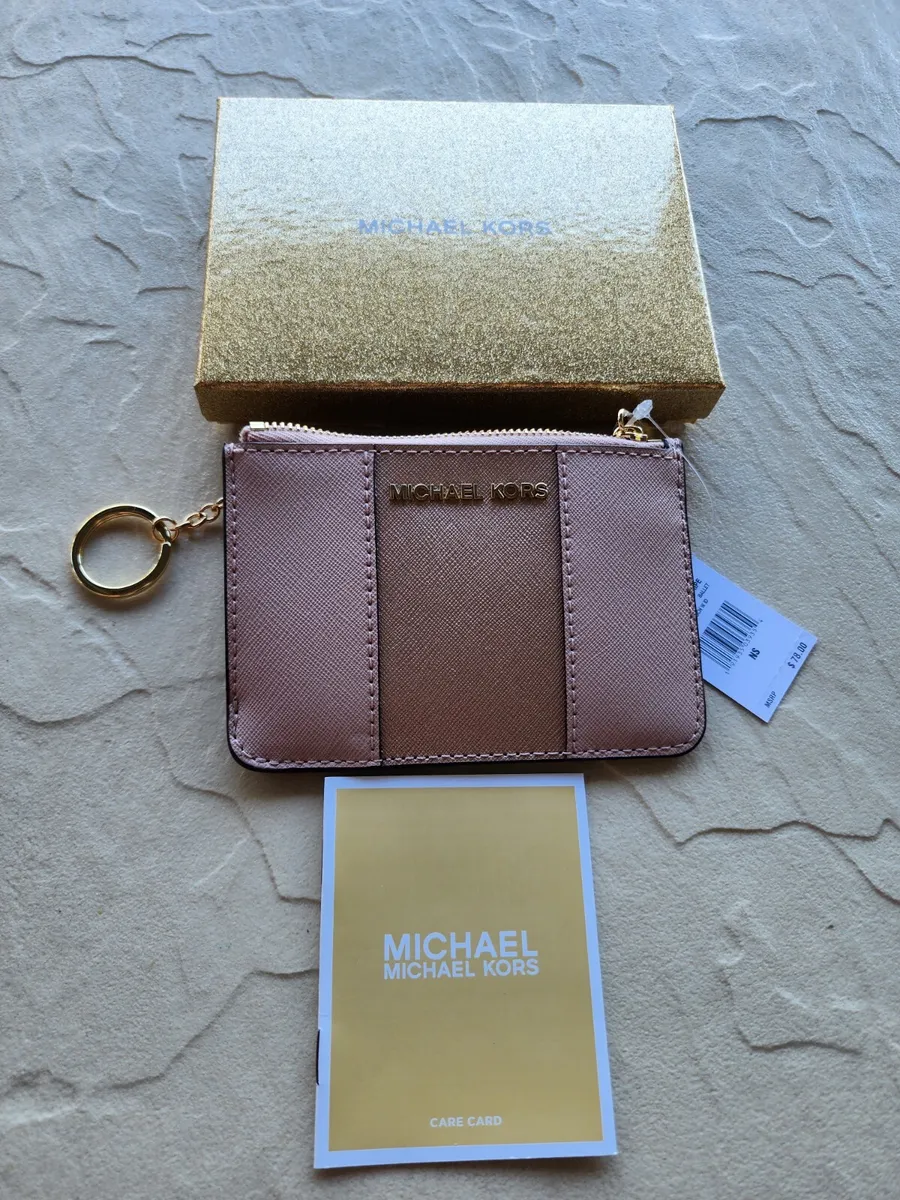 Amazoncom Michael Kors Jet Set Travel Small Top Zip Coin Pouch with ID  Holder in Saffiano Leather Marigold  Clothing Shoes  Jewelry