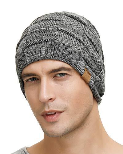 Slouchy Beanie for Men Winter Hats for Guys Cool Beanies One Size Dark Grey - Picture 2 of 6