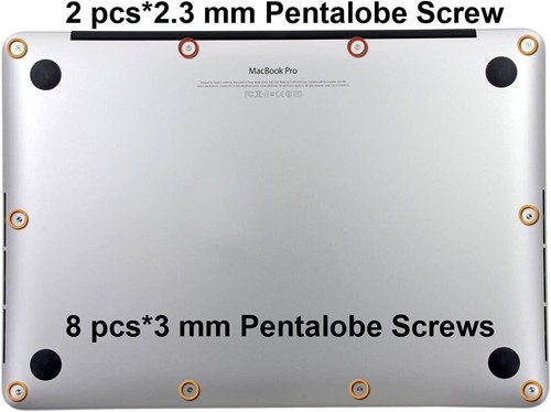 Bottom Case Screws Set with Rubber Feet for Macbook Pro Retina A1398 A1425 A1502 - Bild 2 von 4