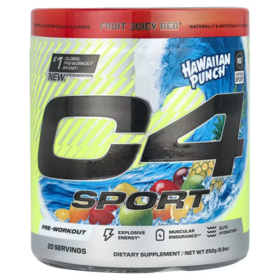 Cellucor C4 Sport Pre-Workout Muscular Endurance Hawaiian Punch Fruit Juicy Red