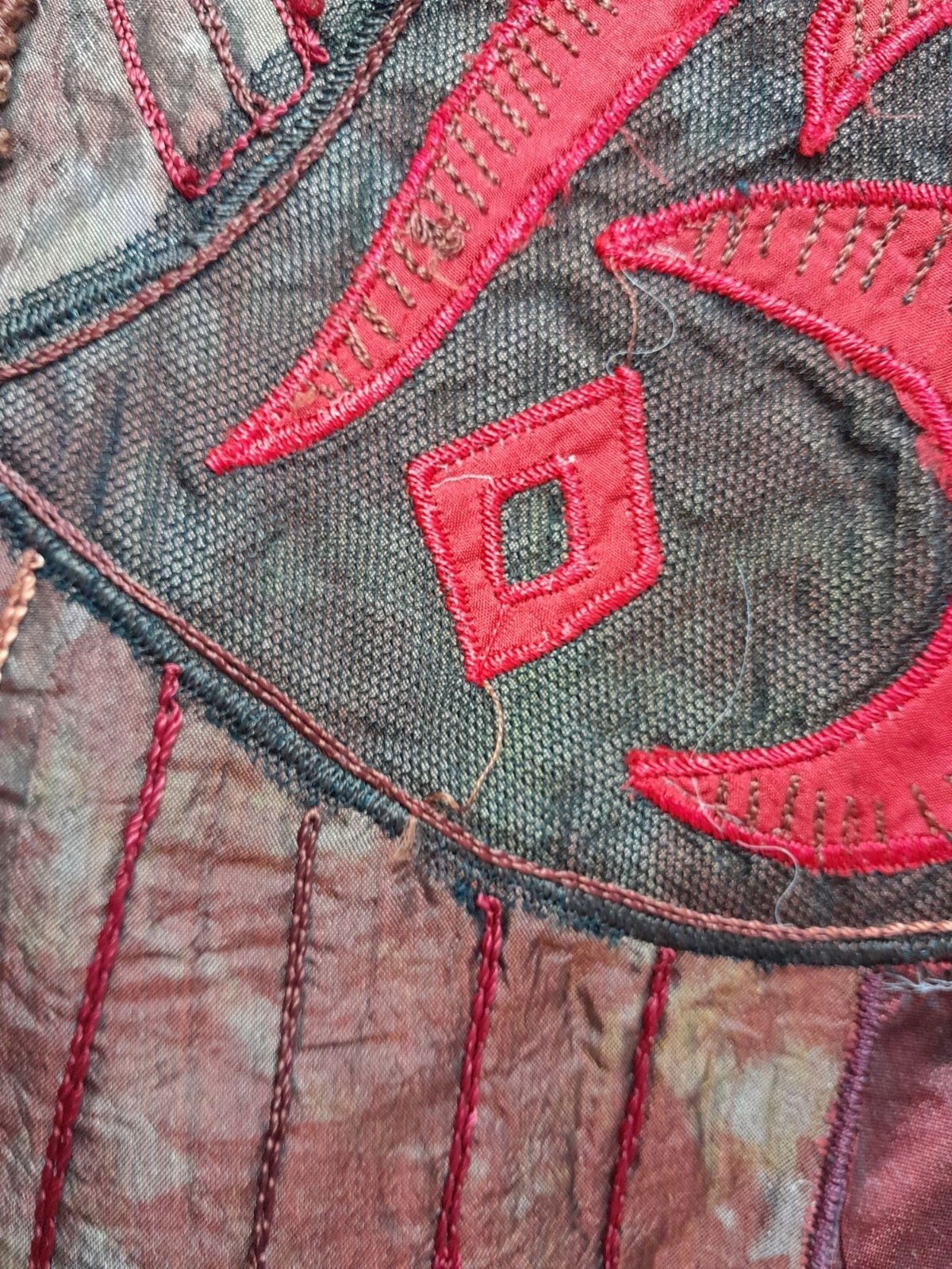 Vtg Chicos Silk Jacket Patchwork Embroidered Wear… - image 6