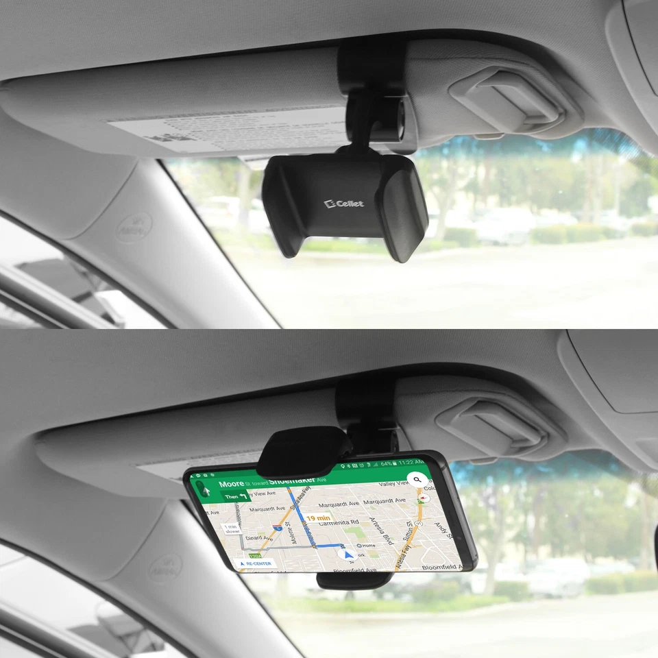 Car Sun Visor Clip Phone Holder, Visor Mount Cradle Compatible with Cell Phone - Image 4 of 4