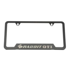 Gti Rabbit Fast Black Stainless License Plate Frame Screw Caps Fits Vw