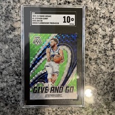 2023-24 Mosaic Stephen Curry #8/10 SSP  Give and Go Green Fluorescent