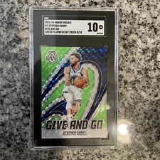 2023-24 Mosaic Stephen Curry #8/10 SSP  Give and Go Green Fluorescent