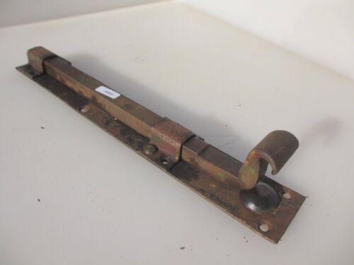 Large Antique Wrought Iron Door Lock Sliding Bolt Old Gate Victorian 13"L - Picture 1 of 18