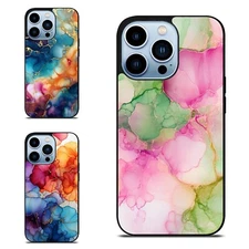 For Samsung A15 A16 S23 S24 S25 Ultra FE Unique Cover Rainbow Alcohol Ink Marble