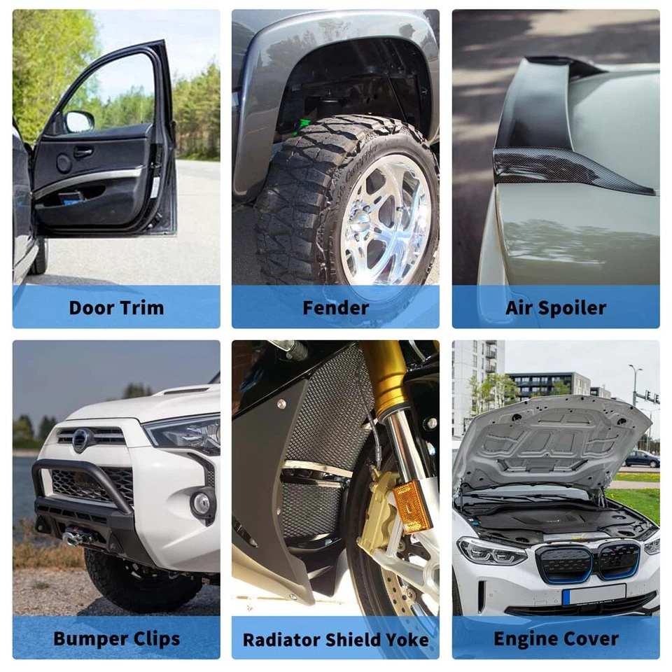 40 piezas remache de carrocería de automóvil sujetador de plástico retenedor parachoques guardabarros clips de ajuste Foto 3 de 4