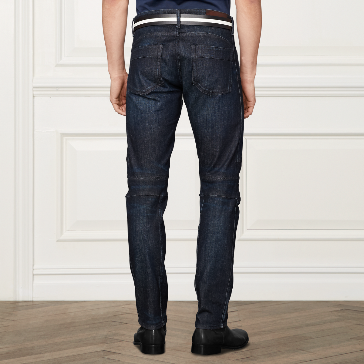 $695 Ralph Lauren Purple Label Slim Skinny Piston Moto Stretch