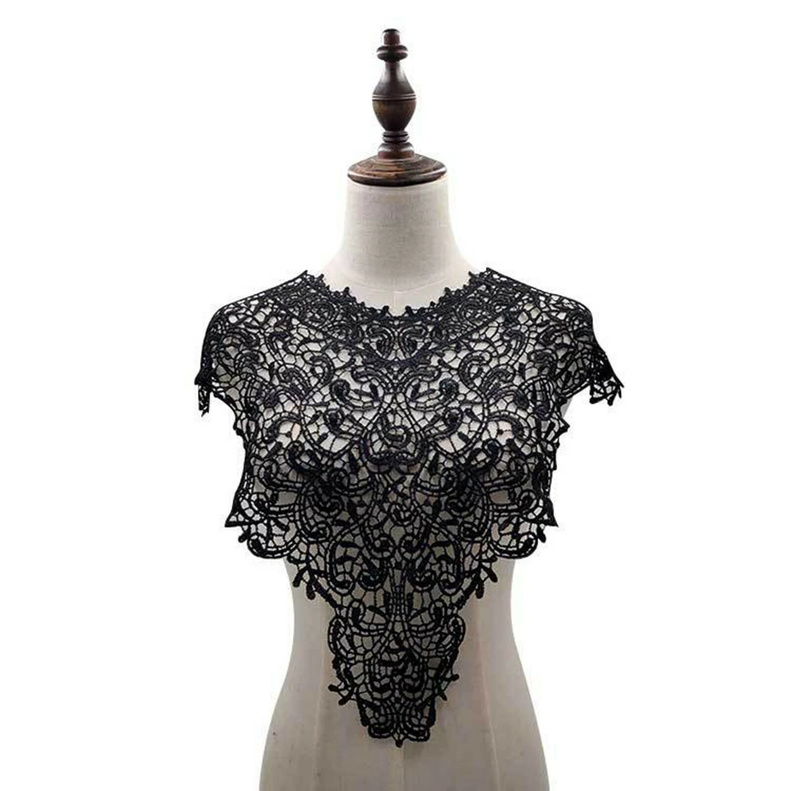 OFF WHITE Collana Guipure Pizzo Applique Fiore Fiore Matrimonio Sera Abito Danza Finitura