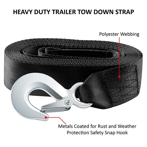 Premium 20ft x 2inch Deluxe Boat Trailer Heavy Duty Winch Strap 3300 lbs Max Tow - Picture 4 of 12