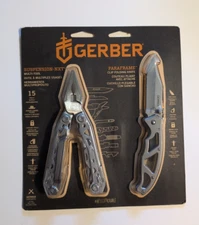 Gerber 15-in-1 Multi Tool and Folding Knife Kit - 2 Piece - Stainless Steel