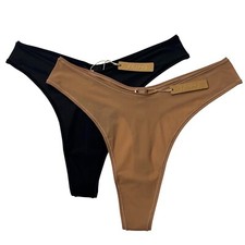 SKIMS Jelly Sheer Dipped Thong Lot of 2 Sienna Onyx 2X