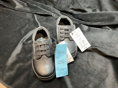 M&S boys leather school shoes black size 9, RRP £32 UK