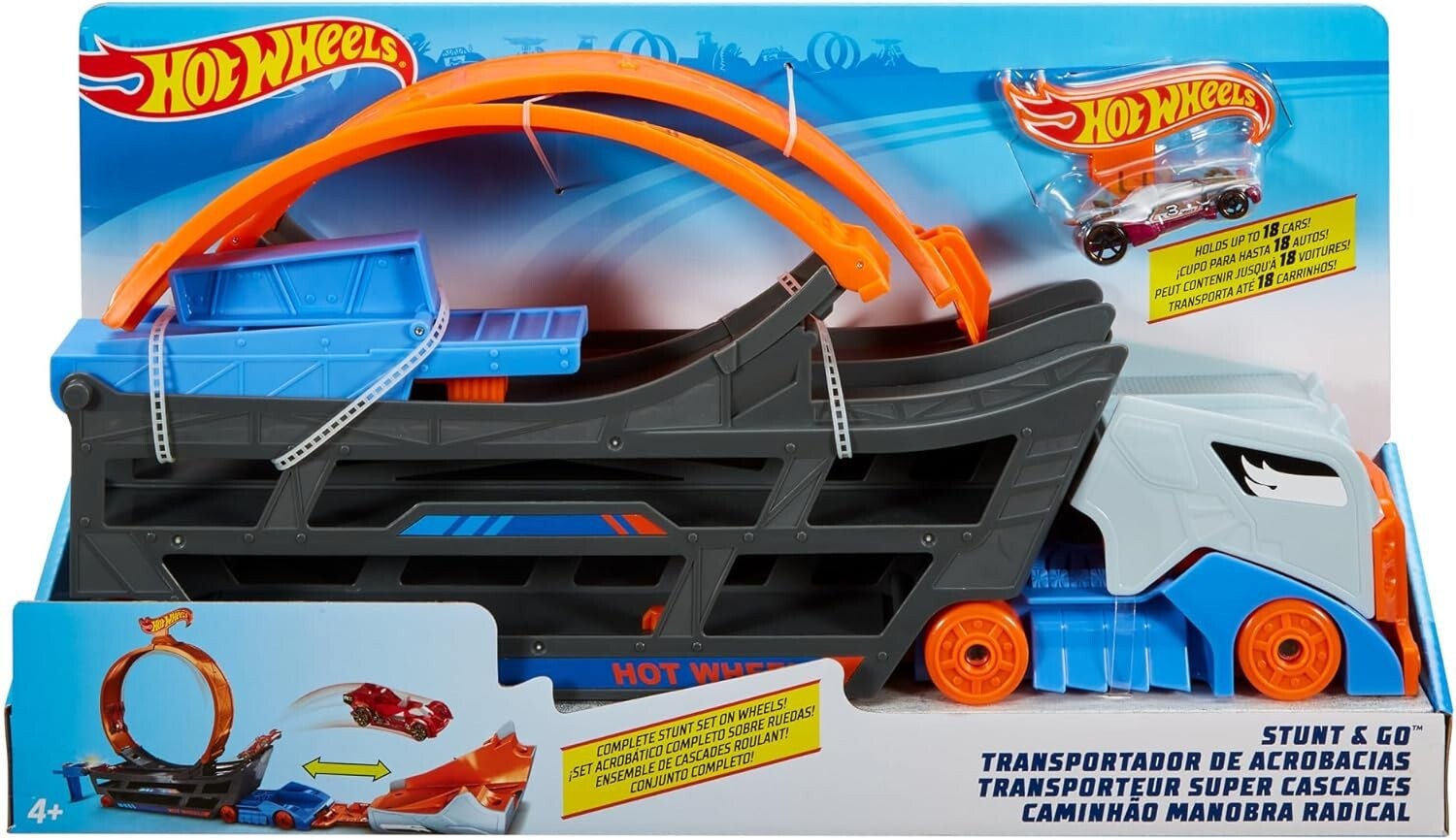 Hot Wheels Stunt & Co le grand camion de piste pour jouer au salon