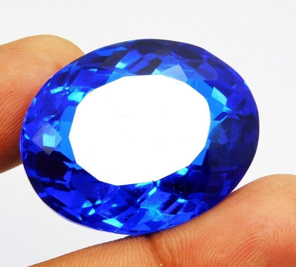 AAA+ Blue Tanzanite 98.10 Ct. Oval Faceted Cut Loose Gemstone for Birthday Gifts - Image 3 of 4